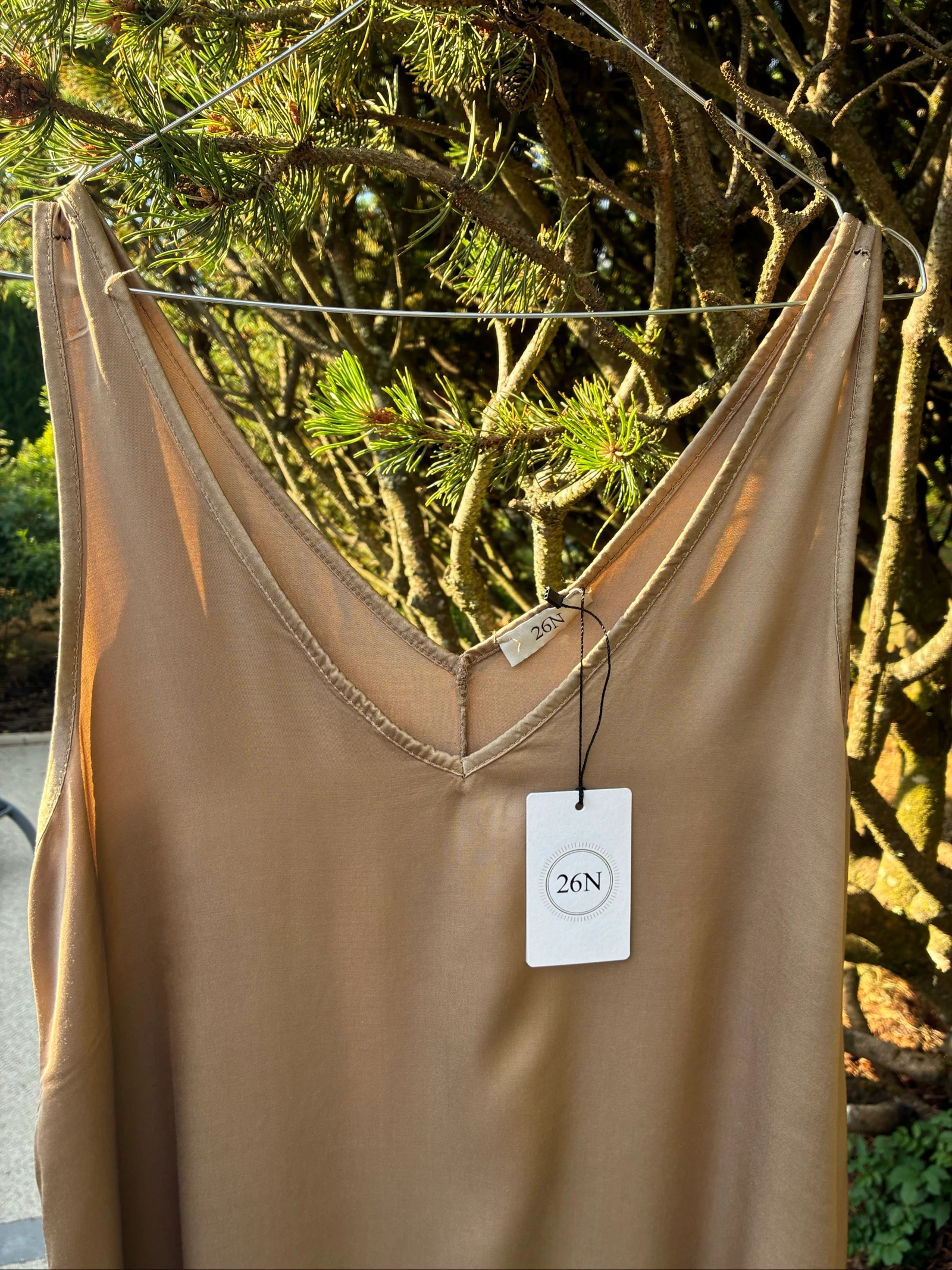 Lange jurk Silky - zijde & viscose - gouden champagne – photo 4